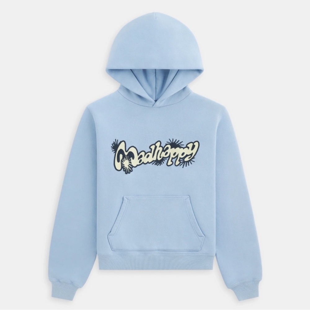NWT MADHAPPY Firework Fleece Hoodie in Blue